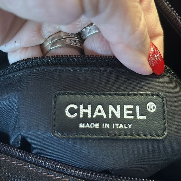 Chanel Paris Biarritz canvas tote chocolate bar brown - Picture 14 of 15